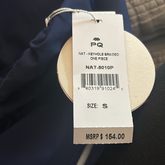 🆕 PQ Swim KEYHOLE BRAIDED ONE PIECE SWIM SUIT IN NAVY TIDE - Picture 4 of 4